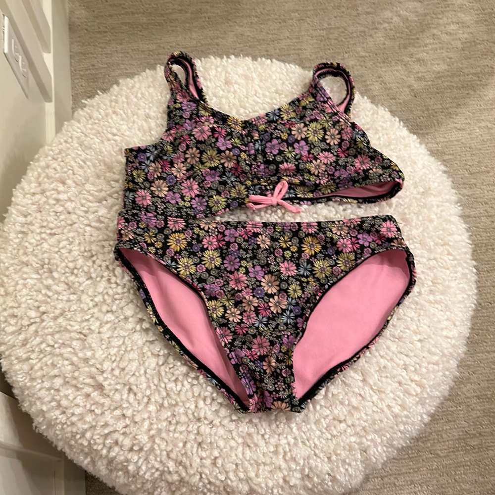Cute floral two piece swimsuit